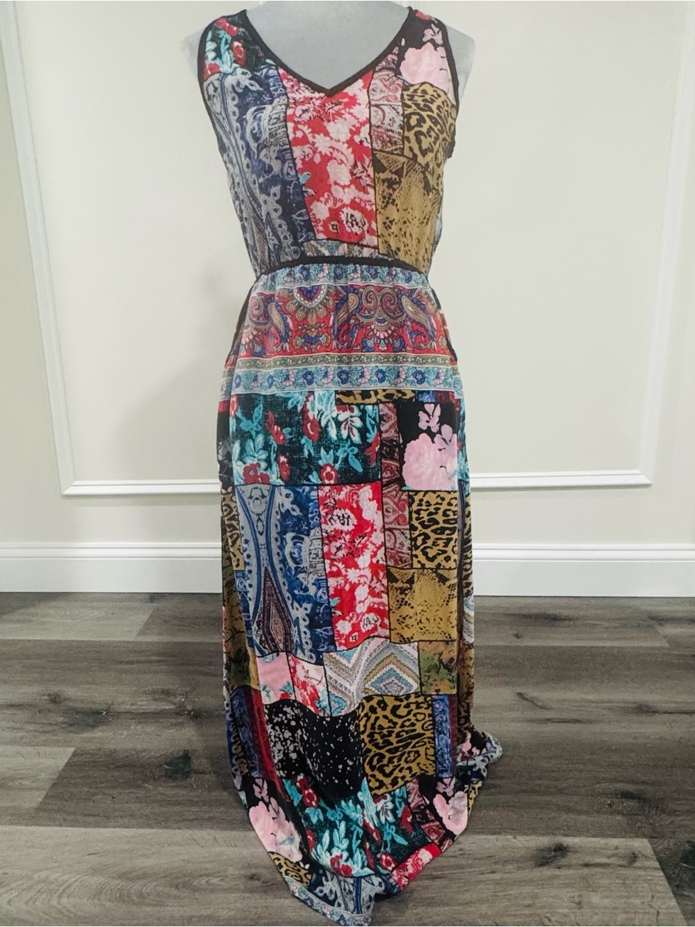 Anthropologie Multicolor Patchwork Maxi Dress